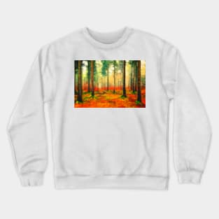 Light in the autumn woods Crewneck Sweatshirt